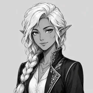 Manga Ink example using the same elf character