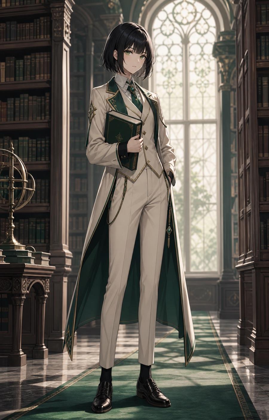 Quiet academy rival, an original anime OC maker example created for Headcanon