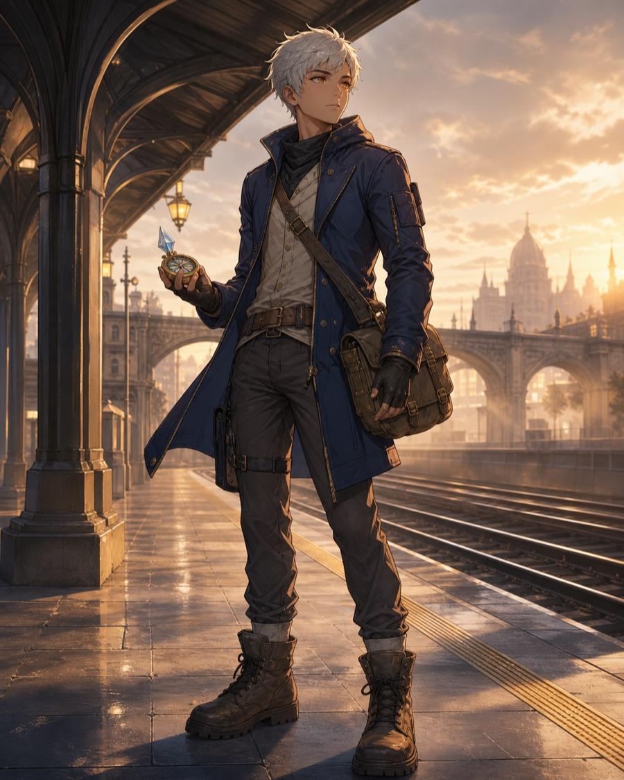 Urban fantasy courier, an original anime OC maker example created for Headcanon