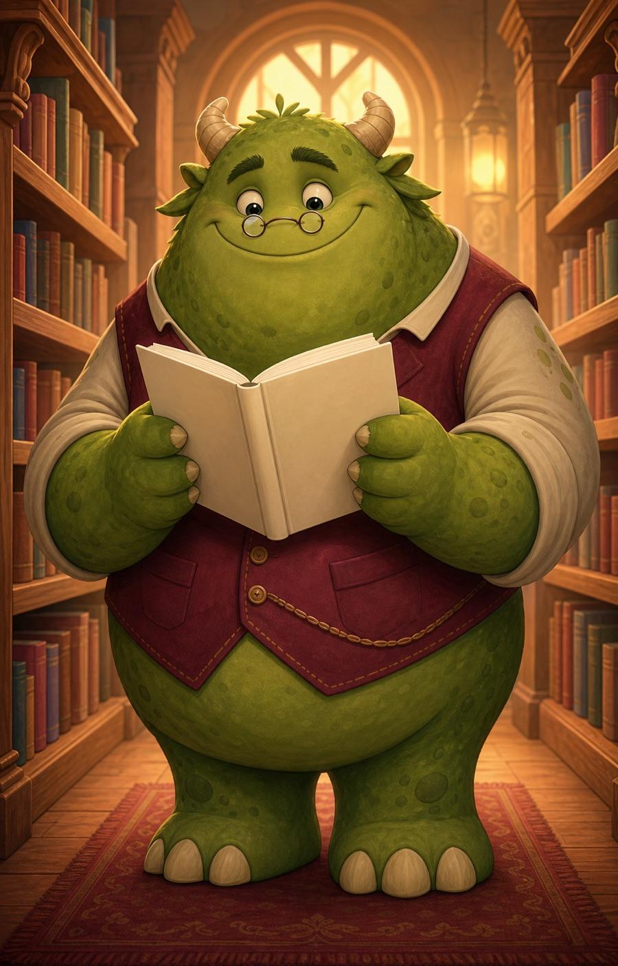 Gentle monster librarian, an original cartoon OC maker example created for Headcanon