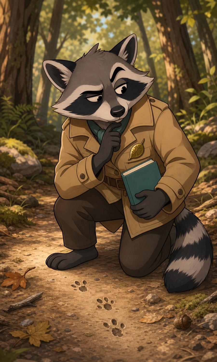Woodland animal detective, an original cartoon OC maker example created for Headcanon