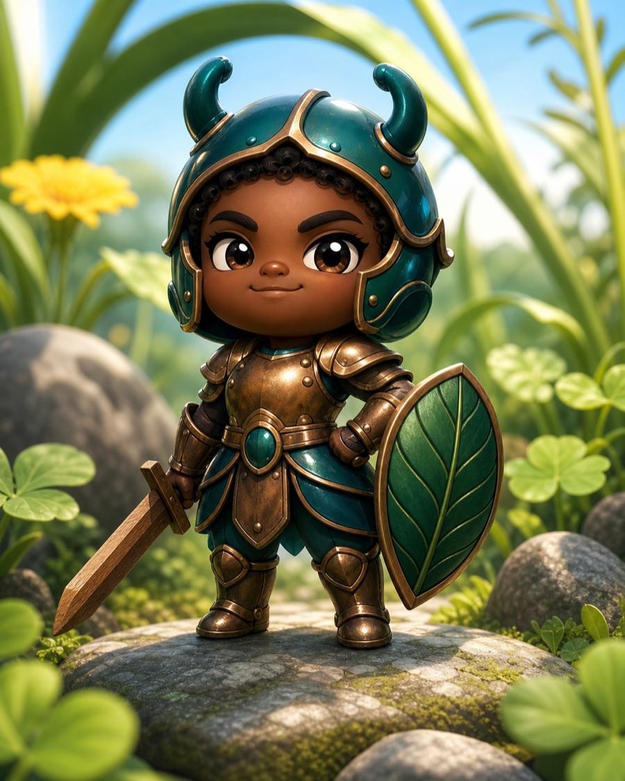 Proud beetle knight, an original chibi OC maker example created for Headcanon