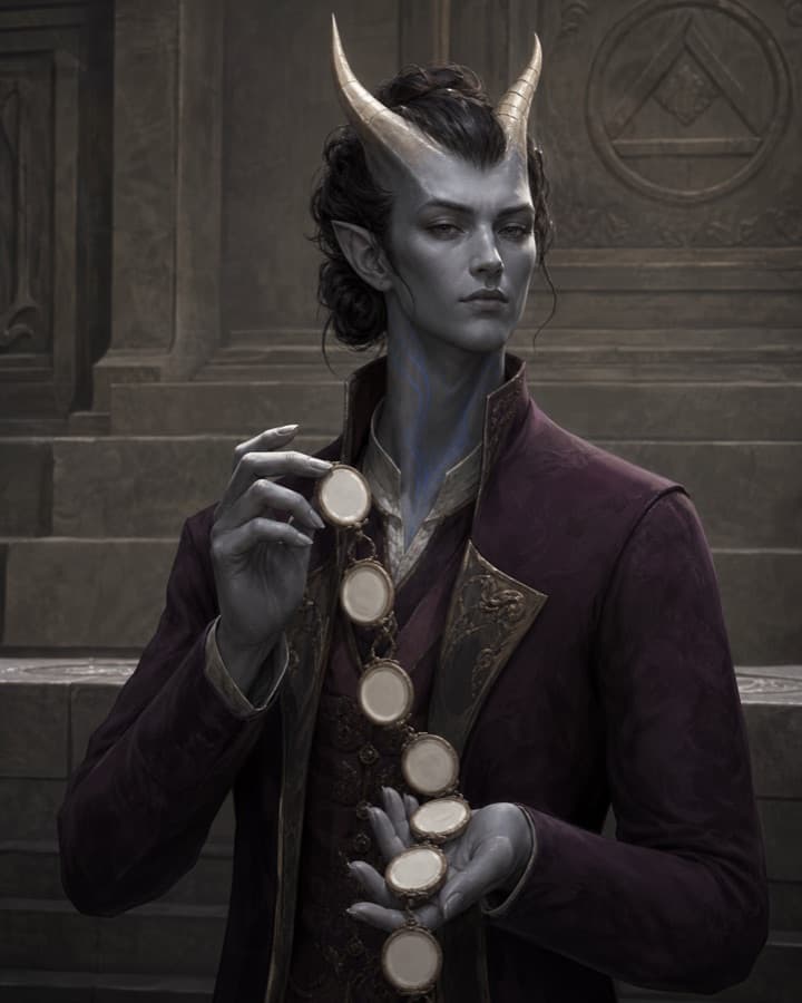 Oath-court interpreter, an original demon OC maker example created for Headcanon