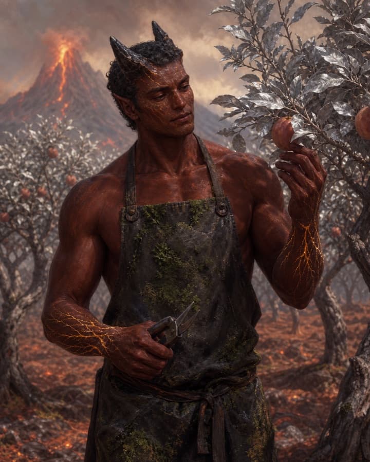Volcanic orchard keeper, an original demon OC maker example created for Headcanon