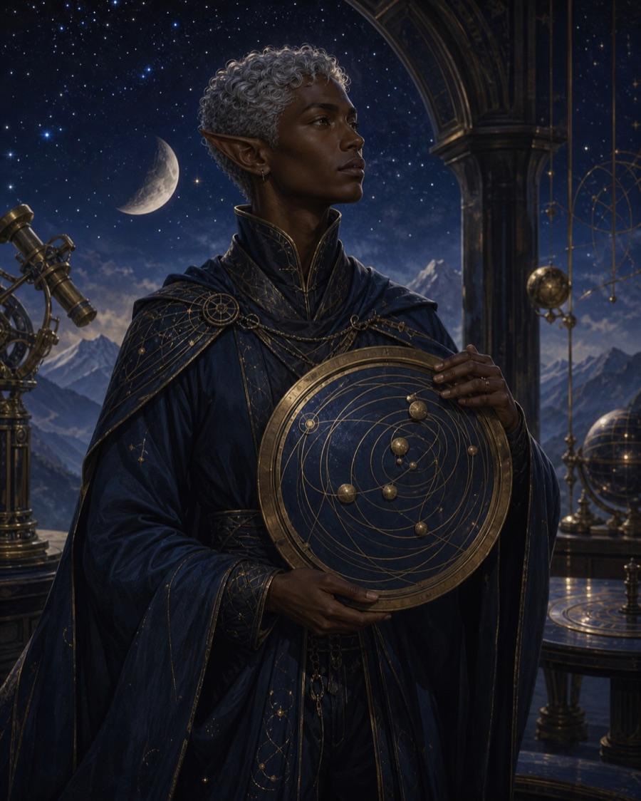 Moon observatory cartographer, an original elf OC maker example created for Headcanon