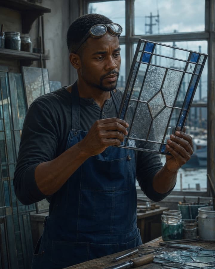 Harbor glass repairer, an original semi realistic OC maker example created for Headcanon