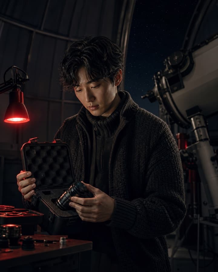 Night observatory technician, an original semi realistic OC maker example created for Headcanon