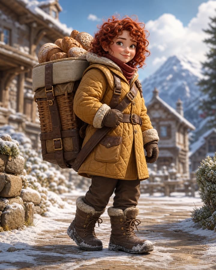 Mountain bakery courier, an original 3D OC maker example created for Headcanon