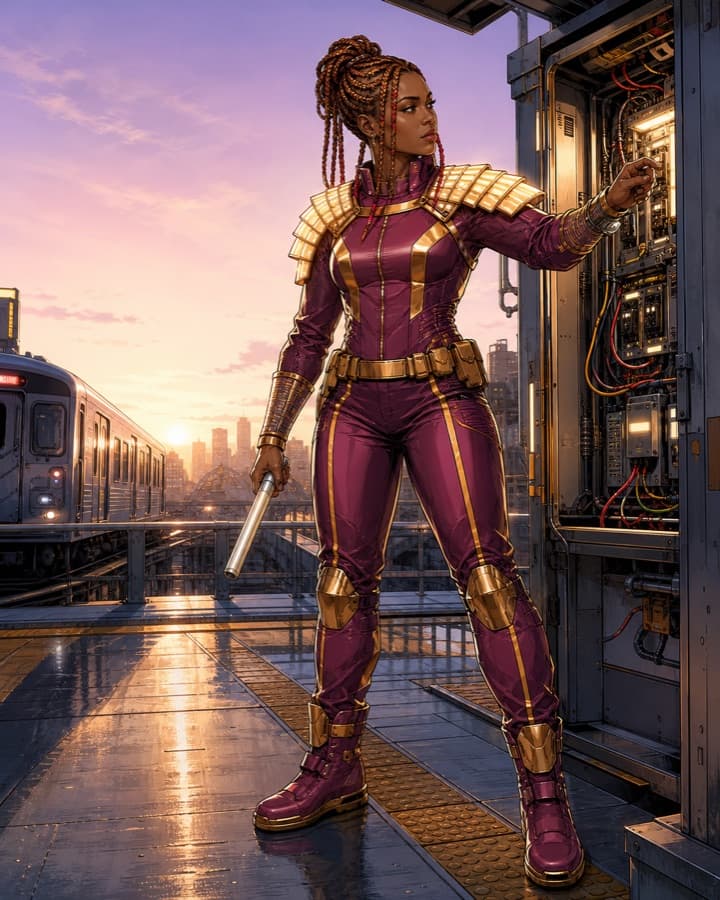 Solar transit guardian, an original superhero OC maker example created for Headcanon